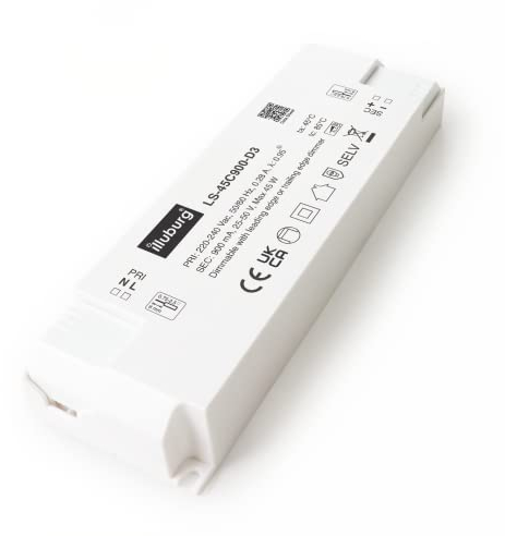 illuburg LED Trafo Dimmbar Triac 900mA Konstantstrom 23W - 45W LED Netzteil Treiber Transformator Driver