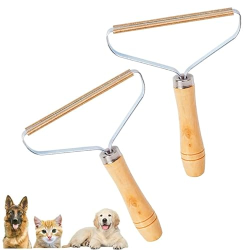 Portable Lint Remover, Hair Remover Pet Hair Remover Furniture Hair Remover, Metal Roller Cleaning Brush for Clothes, Blanket, Couch etc, 2 PCS