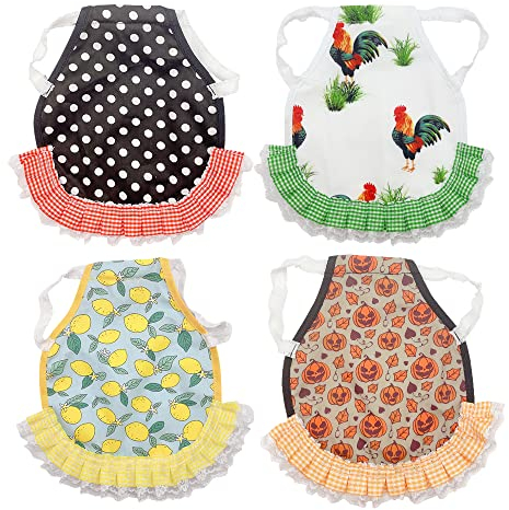 XINGSUI 4 Stück Henne Schürze,Chicken Schutz HüHner,Hen Chicken Saddle,für Geflügel Rücken Und Flügel Schützen(4 Ausführungen)