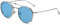 kachawoo Flip-up Gläser mit polarisierten Sonnenbrillen Lens Clip auf Sonnenbrillen für Männer Frauen Grün Rosa Blau Multifunktionsrahmen (silver with blue)