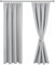 JIUZHEN Verdunklungsvorhänge Gardinen mit kräuselband Vorhang Blickdicht Gardinen Wohnzimmer Vorhänge Schlafzimmer Thermovorhang Silbergrau, H225 x B140 cm,2er Set