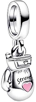 Lkwidi Charme Boxhandschuhe Dangle Charms-Anhänger 925 Sterling Silber Charm Bead Pendant für Europäische Armbänder und Halsketten