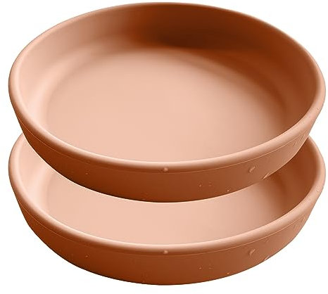 Futternapf für Katzen Silikon Katzennapf flach Futterschale Trinkschale Katzenschüssel, Tiernäpfe für Trockenfutter, Nassfutter katzennapf (2er, dunkle Rosa)