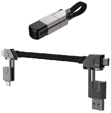 4 in 1 Cavo di Ricarica Veloce Multiuso Portachiavi PD per Apple iPhone Lightning 27W Andriod TYPE-C 60W QC 18W Cavo Dati