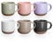 Gencywe Morandi Lot de 6 mini tasses à expresso en céramique de 150 ml avec poignée – Tasses à café demi-tasse en porcelaine de style moderne – passent au micro-ondes et au lave-vaisselle