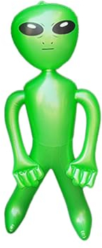 perfk Aufblasbare Alien-Requisiten, PVC-aufblasbare Puppe, Alien-Figuren, aufblasbares Spielzeug für Halloween, Bar, Weltraum-Themenparty, Geburtstag, Grün, S
