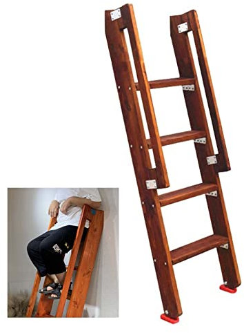 Bunk Ladder Heavy-duty Bunk Ladders with Hand Grab, Wood Vintage Step Ladder for Loft Bedrooms Children's Room, 39.5inch / 49inch / 59inch Optional (Color : 125cm/49)