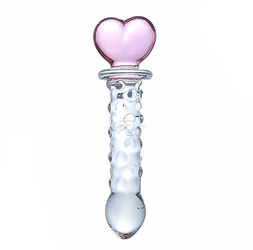 bekinky Kristall Dildo Glas Dildo Glasstab Herz aus Glas Rosa Glas Dildo Zauberstab Luxus Erwachsene Spielzeug für Frauen und Paare (Style B)