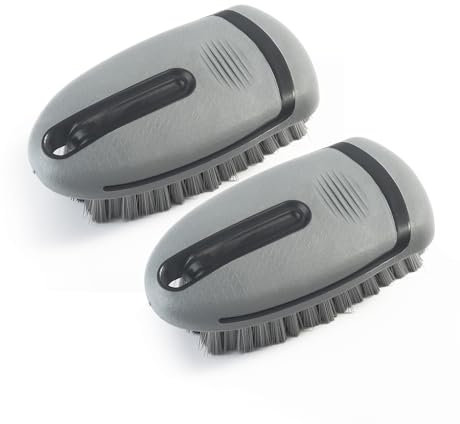 Cepillo de limpieza de alfombras y tapicería, cepillo de cerdas suaves para limpieza de alfombras, cepillo de cuero interior para coche y hogar (paquete de 2)