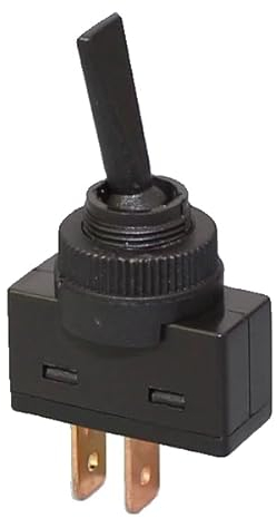 KFZ-Kippschalter 12V 20A, schwarze Kippschalter mit flachem Griff, EIN/AUS 2 Position 2-polig für PKW-LKW Boote ASW-26-101