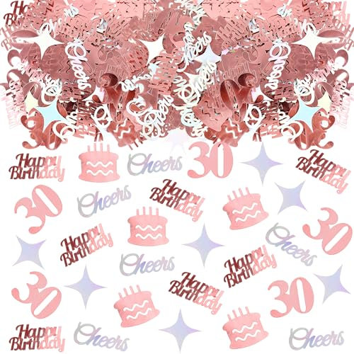 Blumomon 200Pcs Rose Gold 30th Birthday & Anniversary Confetti, Party Decoration Confetti, Table Decorations
