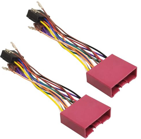 Young Wolf 2Pcs Auto Car Stereo Radio ISO 16 Pin Wiring Harness Adaptor Connector Cable Replacement Compatible with Mazda 2001 Onwards 19cm