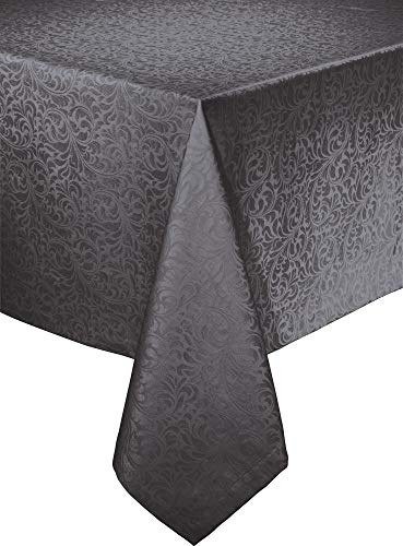 Erwin Müller Tischwäsche, Tischdecke Uni, Serie Hamm anthrazit Größe 140x320 cm - mit hochwertigem Kuvertsaum und Fleckschutz ausgerüstet