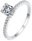 Musihy 18K White Gold Engagement Ring with 1ct Oval Lab Grown Diamond for Women, Size R 1/2
