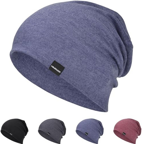 Mütze Herren Damen Leichte Slouch Beanie Mütze Weiche Dünne Mütze Atmungsaktiv Elastisch Longbeanie für Frühling Herbst und Winter