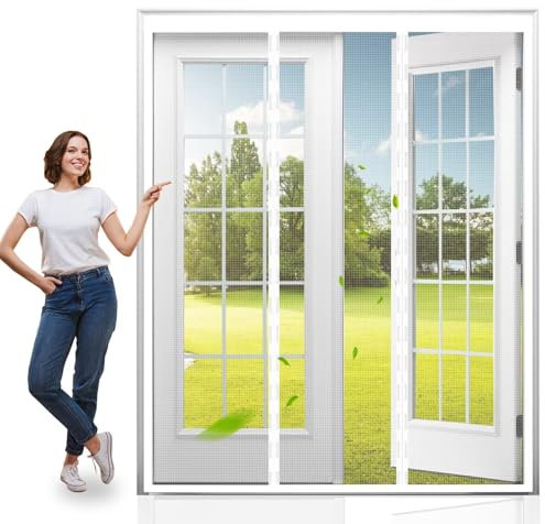 Zanzariera Finestra Zanzariere Magnetica 230x235cm Bianco Porta Zanzariera Per Gatti Anti-zanzare Anti-insetti