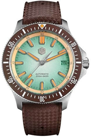 San Martin SN0118 Automatikuhr für Herren, 40 mm Saphirglas, Taucheruhren, 316L Edelstahl, 200 m wasserdicht, Grünes Zifferblatt, Modern