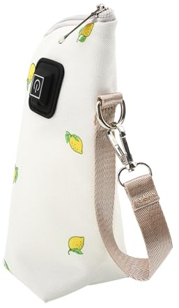 USB Milchflaschenwärmer Tasche mit Pu und Reißverschluss Weiß | Wärmebeutel für Muttermilch, Autoladefunktion, Waschbarer Stoffbezug, für Nachtfütterung und Fahrten