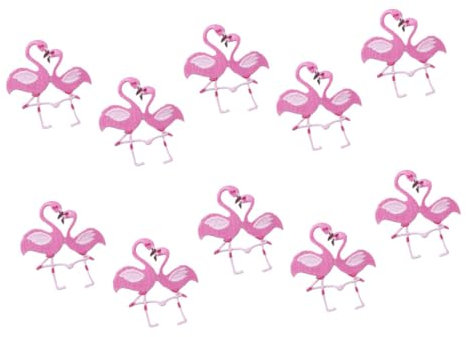 Tofficu 10 StüCk Flamingo BüGel AufnäHer - Bestickte Flicken FüR Kleidung, HüTe, Taschen - Diy Applikationen FüR Kinderkleidung Reparatur