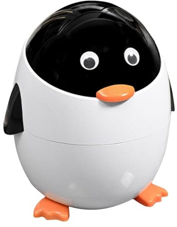 Süßer Pinguin-Mülleimer Mit Deckel für Untertische - Cartoon Tier-Papierkorb für Kinderzimmer, Badezimmer, Büro und Wohnzimmer
