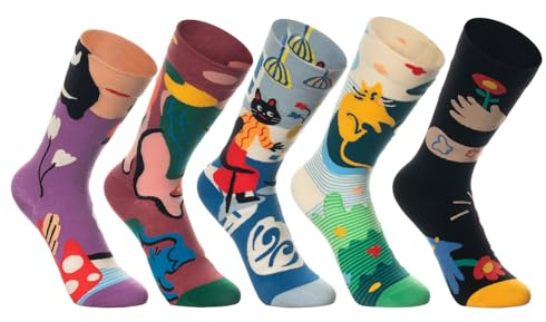 Halbur Bunte Lustige Socken, Warme Baumwolle Herren und Damen Socken 35-42 mit Niedliche Tiermuster