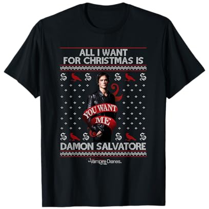 Vampire Diaries All I Want for Christmas is Damon Salvatore T-Shirt