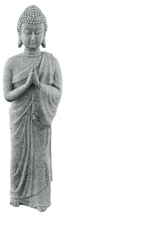 FUANA Buddha Figur aus Kunstharz Stein für Haus und Garten Deko mit Zen Ästhetik (A)