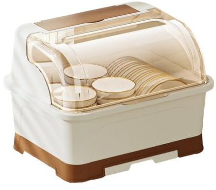 Stthherk Juego de Organizador de Cocina, Escurridor de Platos con Tapa, Cuenco de Plástico, Almacenamiento de Palillos, Escurridores de Vajilla Que Pueden Drenar el Agua