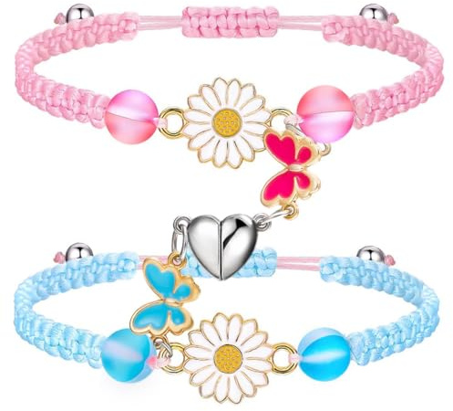 COYUN 2 Stück Freundschaftsarmband, Verstellbare Schnur Freundschaft Bangle, Armbänder für Bester Freund, BFF Armband für Mädchen & Damen, Ideales Geburtstagsgeschenk für die beste Freundin