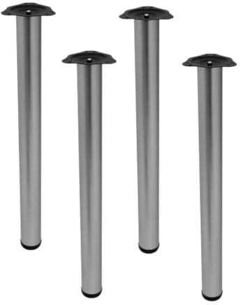 MonJar 4er Set Tischbeine Ø60mm Schreibtischfüße Tischfüße Stabil, Höhenverstellbar Höhe 710 mm + 30 mm inkl. Befestigungsmaterial (Satin Höhe 710mm)