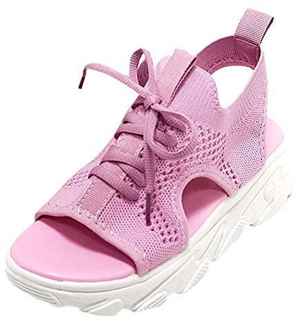 Per Le Donne Con Supporto Arco Piedi Stretti Estate nuova suola spessa maglia sandali moda casual donne scarpe fondo piatto Stivali Zeppe Per Le Donne Stivaletti In Pelle, Rosa, 42 EU XX-Étroit