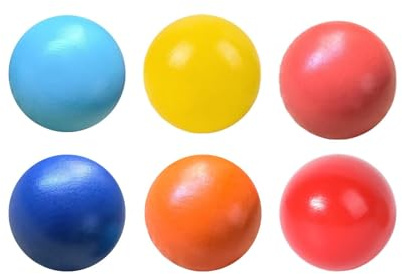 MagiDeal 6 Stück Regenbogenbälle aus Holz, Zählspielzeug, Zuordnungsspiele, 4,5 cm, Bunte Lernmaterialien, Farberkennung für Kinder