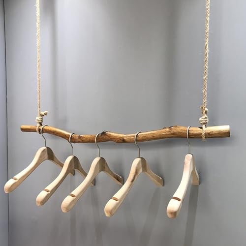 Kleiderstange aus Treibholz, Rustikaler Kleiderständer aus Ästen, Kleiderstange Zur Deckenmontage für Die Präsentation Im Einzelhandel(Brown,100cm(39in))