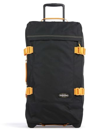 Eastpak Tranverz M Koffer 78L (67 x 35,5 x 30 cm), mittelgroßer Reisekoffer mit Rollen, leichtes Gepäck mit 2 Fächern, Teleskopgriff & TSA-Schloss - Kontrast Mango