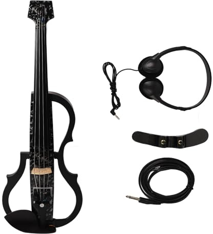 Violino elettrico HaloVerde in fibra di carbonio con pickup DV 10B per controllo tono regolabile, design senza testa con connettività per cuffie/amplificatore per prove ed (Fiocco di neve)