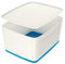 Leitz 18 Litre Storage Box with Lid, waterproof ABS, Blue Metallic