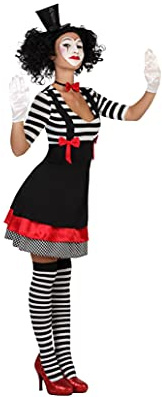 Atosa Mimo Kostüm für Damen, Erwachsene, Weiß, Schwarz