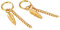 JewelryWe Schmuck Creolen Ohrringe Blatt Feder Kette Anhänger Edelstahl Ohrstecker Pierced Ohrhänger für Herren Damen, Gold