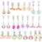 Powerking Ohrclips für Mädchen, Mädchenschmuck-Anziehohrringe und Prinzessin Play Ohrclips für Kinder, 12 Paare, Meerjungfrau