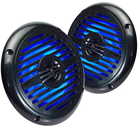 Magnadyne WR5B-LED 5.25 INCH Water Resistant 2-Way Speaker with Blue LED Lights (Sold AS A Pair)