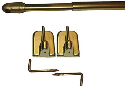 2X Vitragenstange Scheibenstange Gardinenstange Ausziehbar Teleskop Stange Messing Antik 60 cm - 100 cm