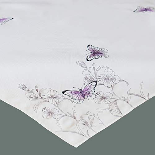 Raebel OHG Tischdecke 85 x 85 cm Motiv Schmetterlinge Ostern Tischdeko Frühling weiß Osterdekoration