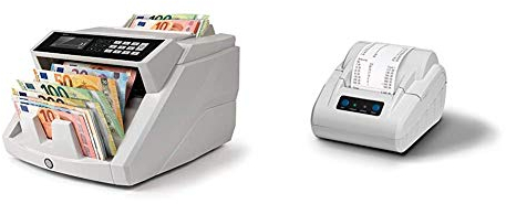 Safescan 2465-S - Banknotenzähler für gemischte Geldscheine, mit 7-facher Falschgeldprüfung & TP-230 - Thermodrucker