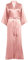 PRODESIGN Kimono Robe de Chambre Longue en Satin pour femme Peignoir Femme Satin Couleur Unie - Taille Unique (Rose clair)