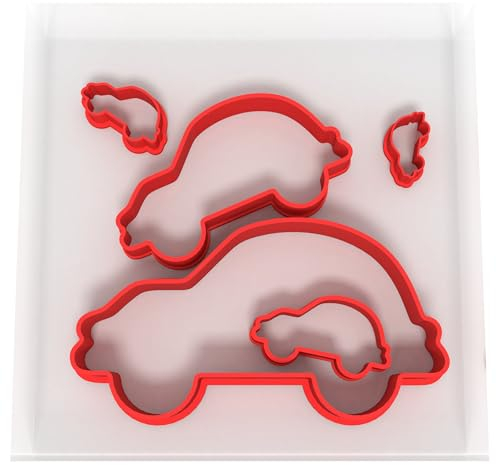 Set di 5 formine per insetti per auto, fondente in polimero, per biscotti, glassa, argilla