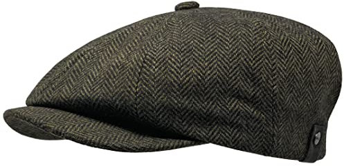 WEROR Herren Schiebermütze Flatcap Cap Mütze Fischgrät WEROR-320.1 (54-55, Moos)