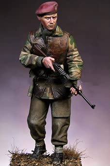 PANGCHENG 1/16 WW2 Britisches SAS-Kommando mit 2 verschiedenen Köpfen Harzfigurensoldaten GK Militärkriegsthema WWII Unbeschichtet Keine Farbe