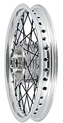 Speichenrad 1,85 x 16 Alufelge poliert + Speichen in Schwarz - für Simson S53, S83