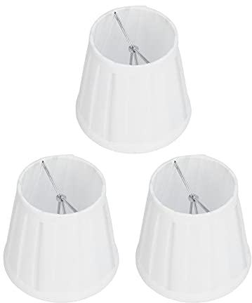 Tissting E14 Lampenschirm, Clip auf Glühbirne 12cm Durchmesser Stoff Hängelampe Tischlampe Kronleuchter Dekoration für Hotel Villa Schlafzimmer Arbeitszimmer