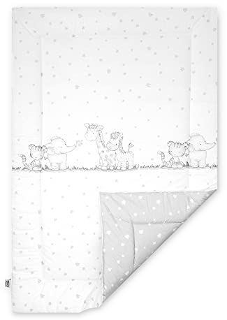 Julius Zöllner Krabbeldecke Classic | Gr. 95x135 cm | Made in Germany | 100% Baumwolle | OEKO-TEX® STANDARD 100 | Dschungelbande